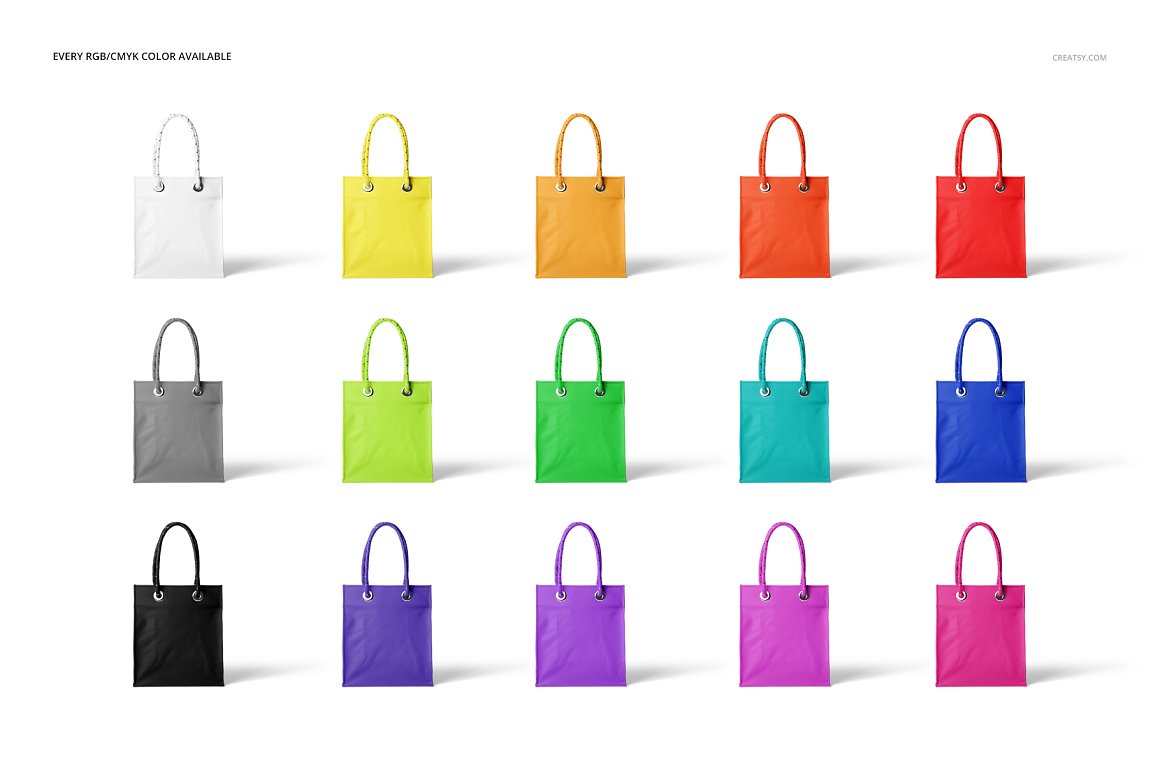 哑光PVC购物袋环保袋包装设计提案样机PSD模板 Matte