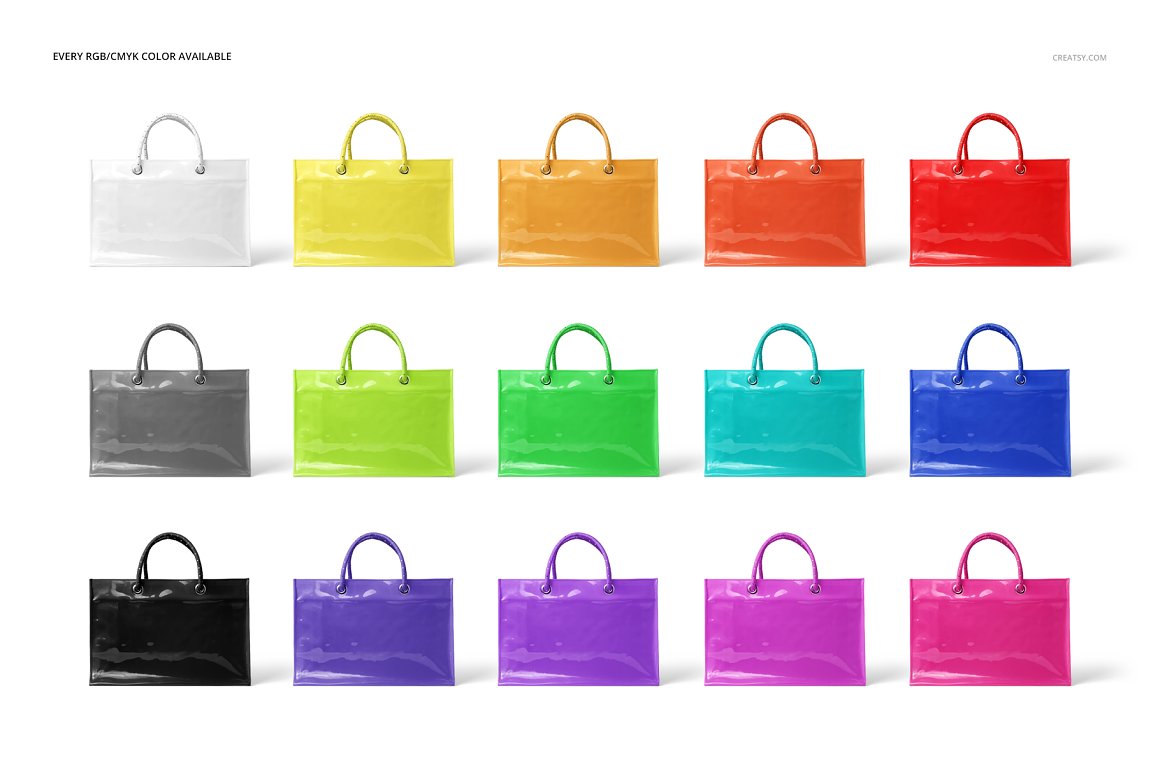 乙烯基PVC购物袋环保袋包装设计提案样机PSD模板 Viny