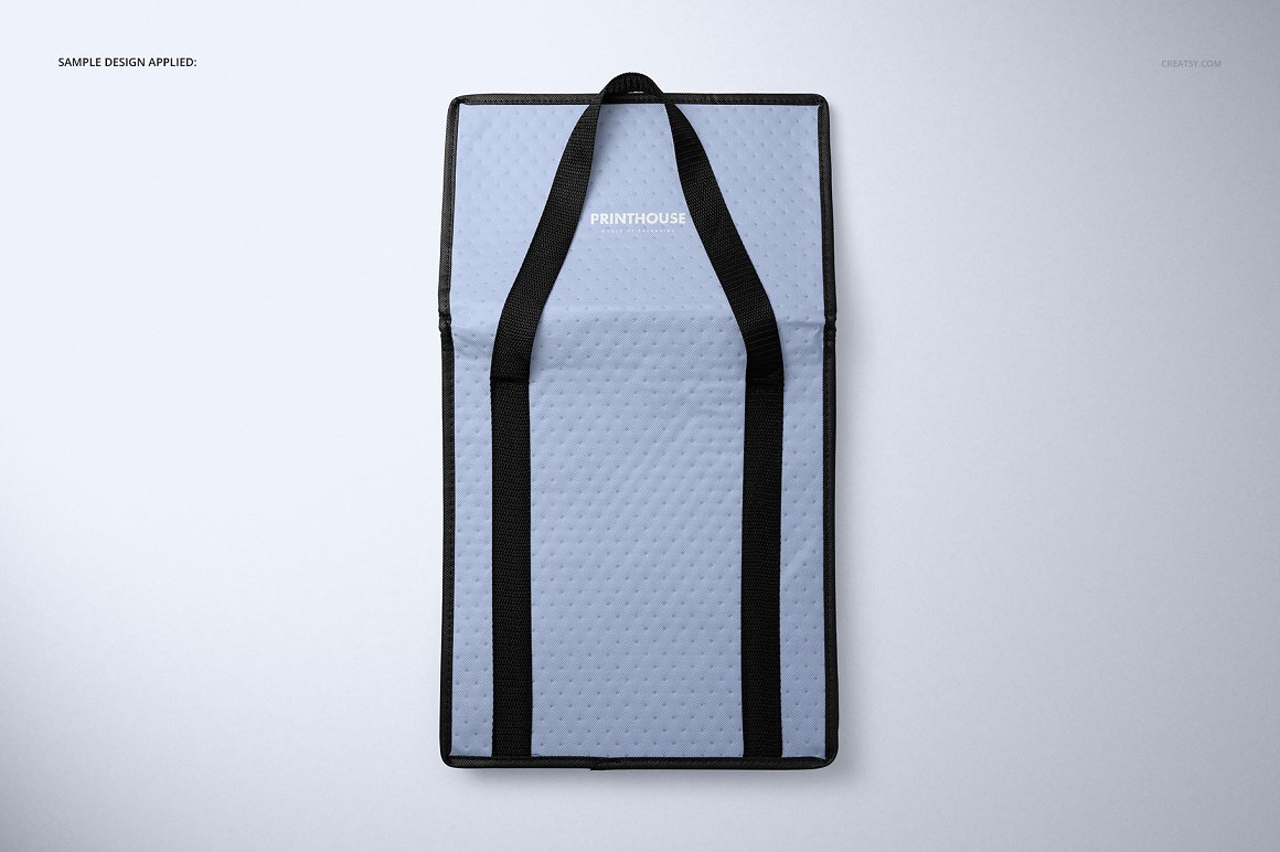 无纺聚丙烯绝缘外卖保温袋包装设计提案样机PSD模板 Insu