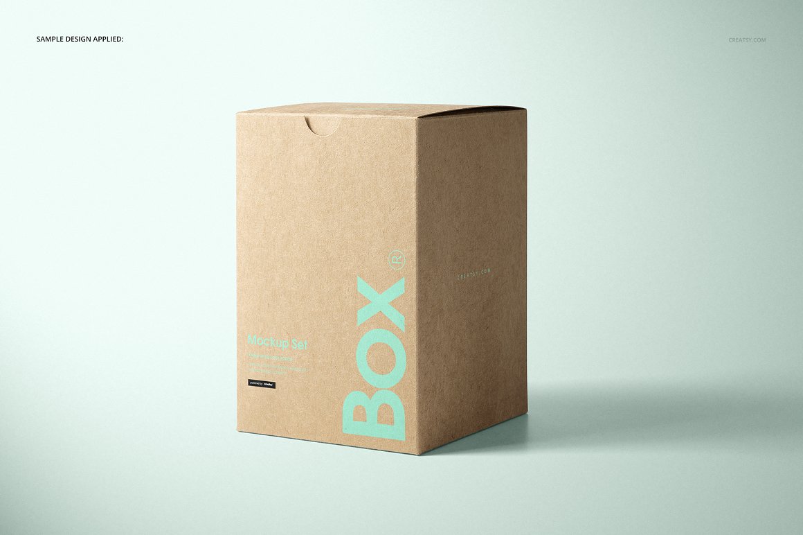 天然牛皮纸礼物盒礼品包装设计提案样机PSD模板 Kraft