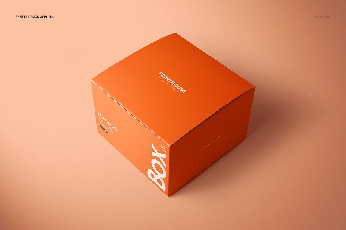 光面纸箱礼物盒环保礼品包装设计提案样机PSD模板Chipbo
