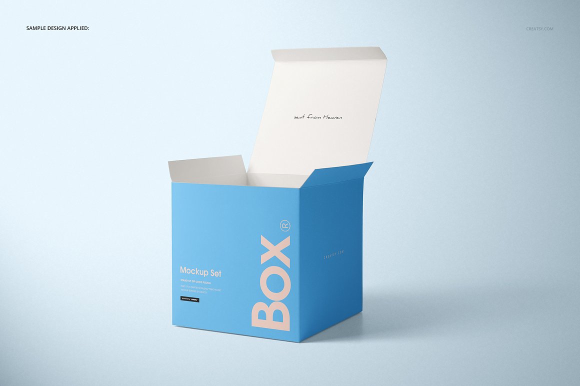 哑光礼品盒礼物方盒包装设计提案样机PSD模板 Matte G