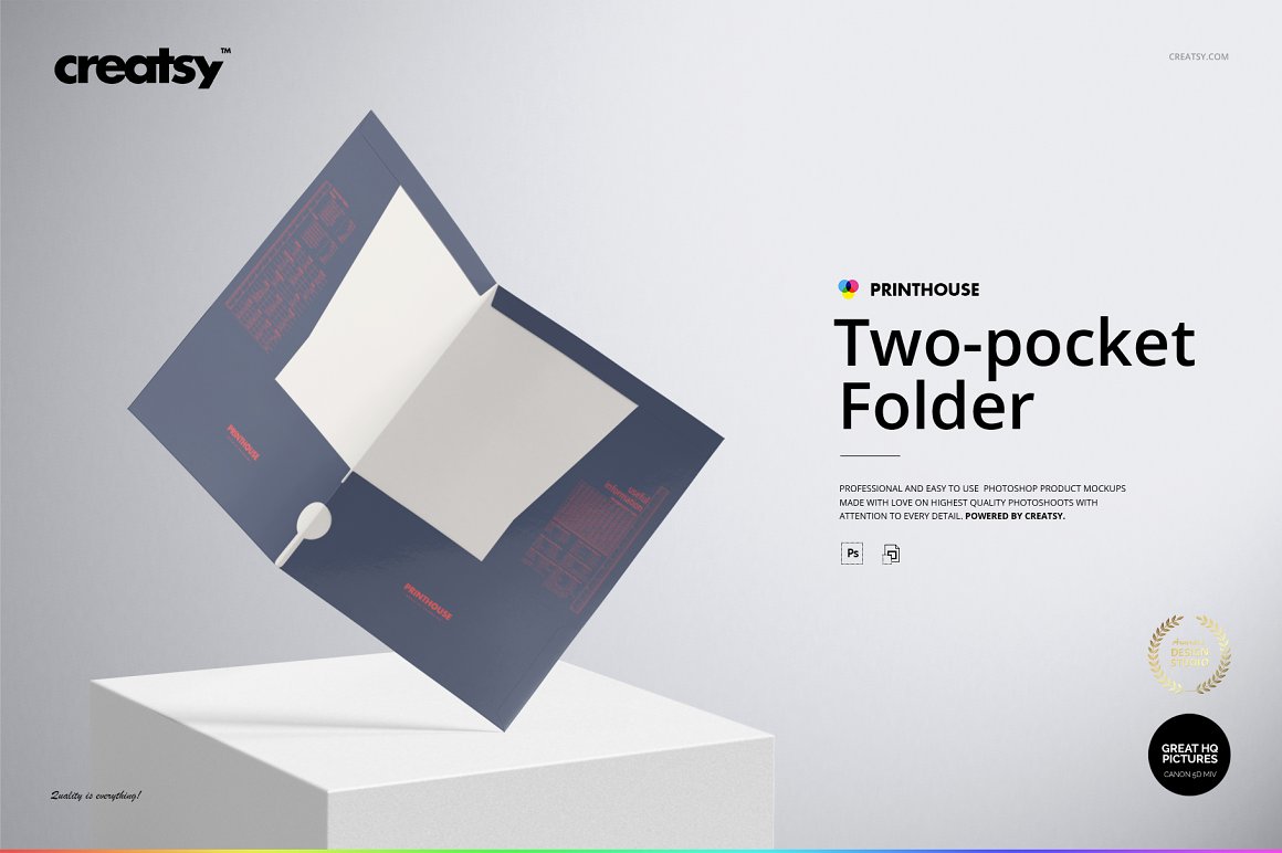 双口袋文件夹小册子企业品牌VI设计提案样机模板 Two-po