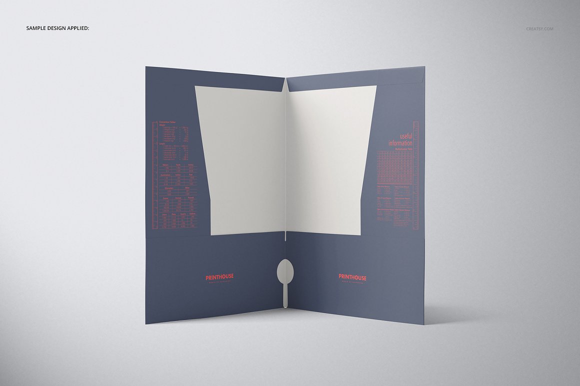 双口袋文件夹小册子企业品牌VI设计提案样机模板 Two-po