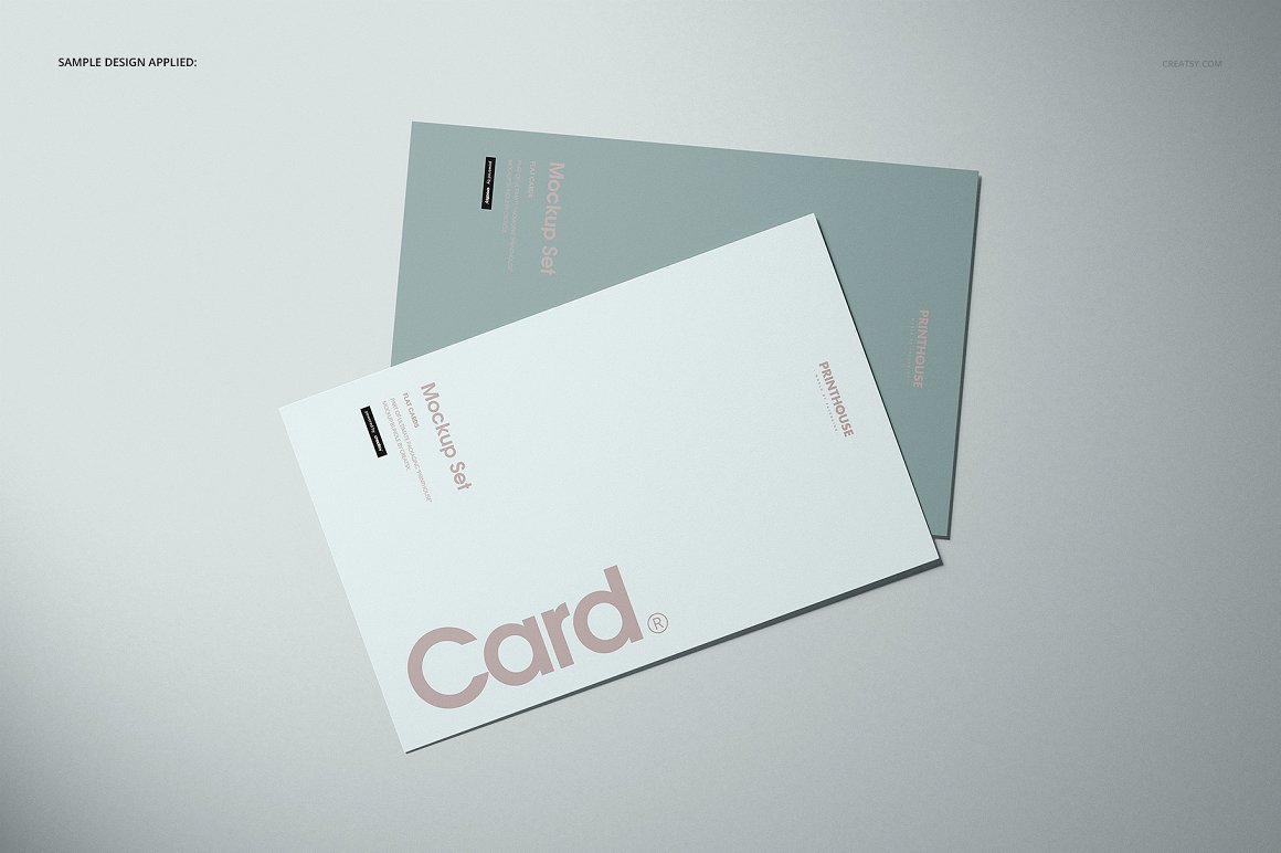 A4传单宣传单设计贴图样机PSD模板 Flat Cards
