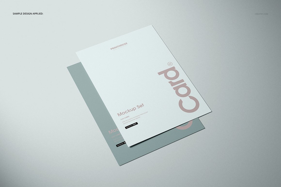 A4传单宣传单设计贴图样机PSD模板 Flat Cards