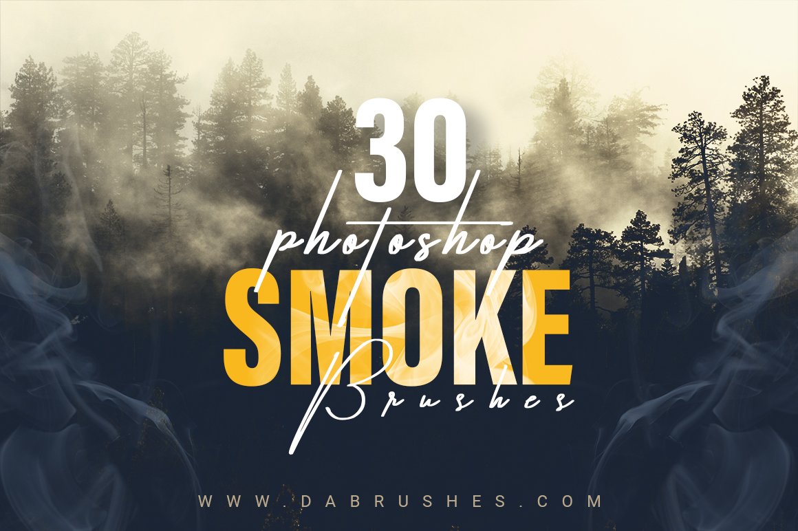 30套逼真的透明烟雾烟熏PS笔刷素材 Smoke Photo