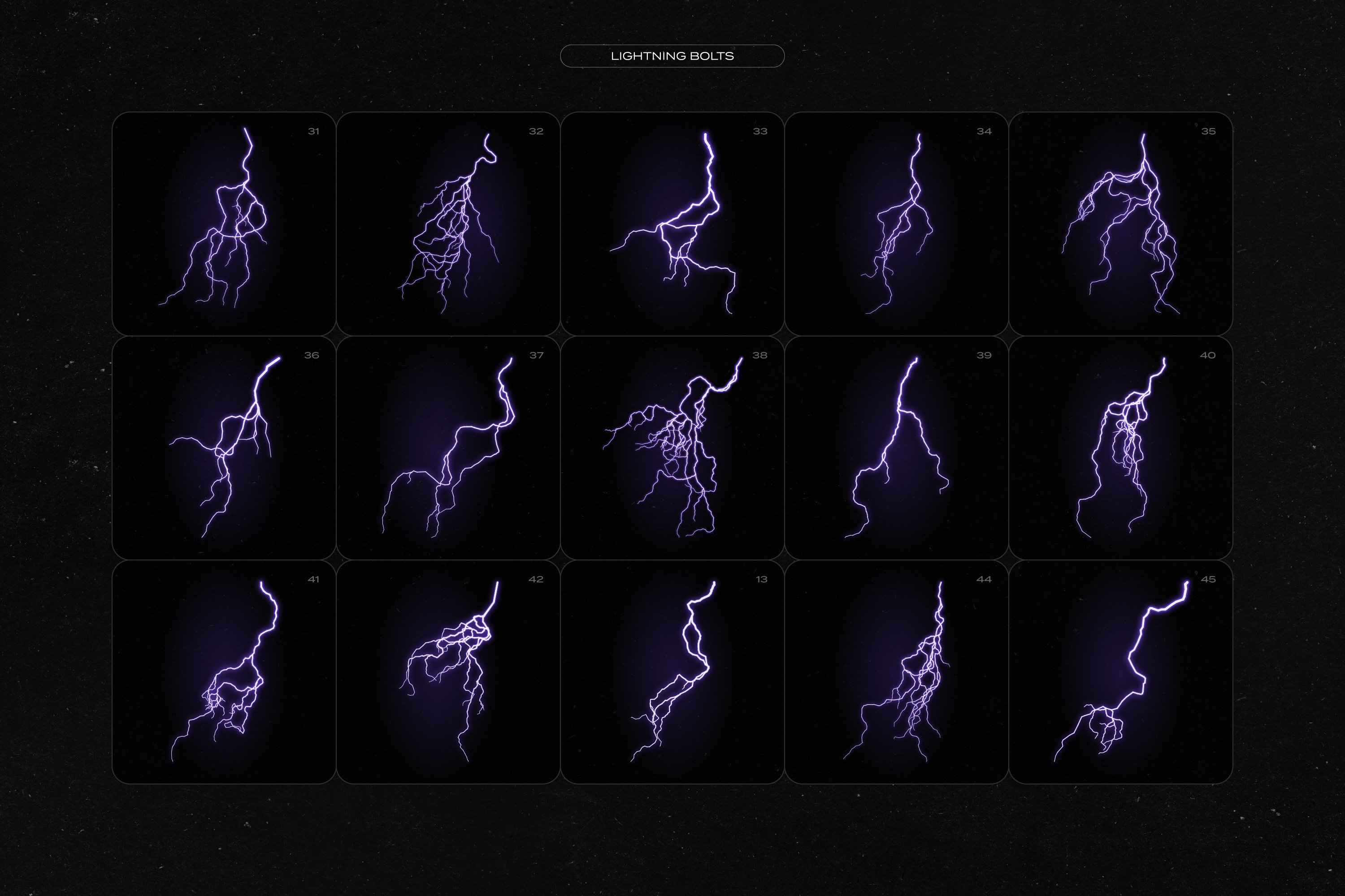 新潮流抽象酸性艺术雷电闪电光晕炫光素材 Lightning