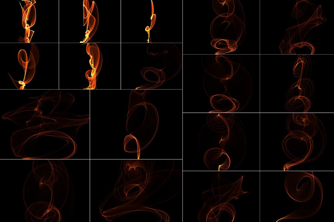 75款抽象火焰效果PS装饰元素叠加覆盖层素材 Abstrac
