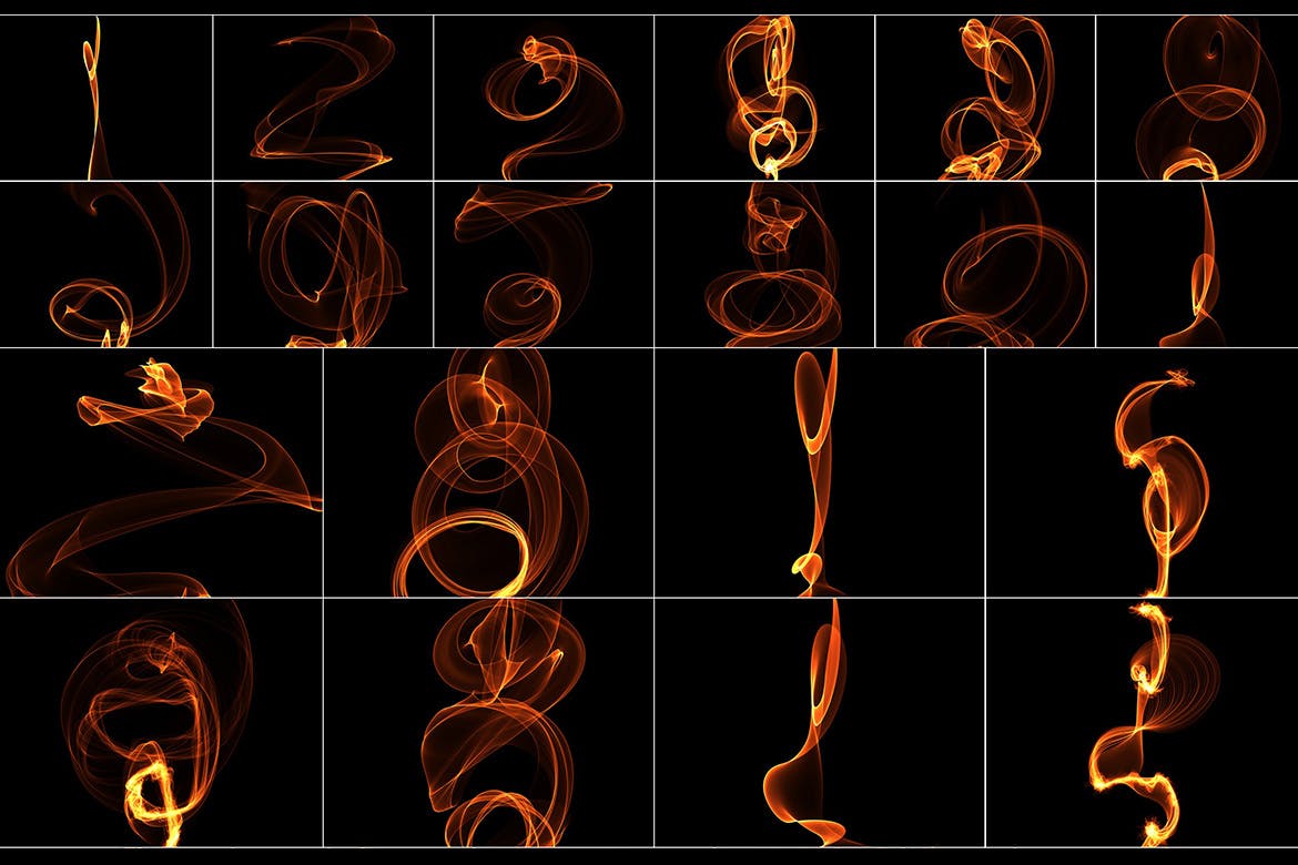 75款抽象火焰效果PS装饰元素叠加覆盖层素材 Abstrac