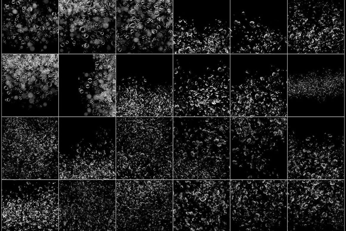 50款水下气泡水滴效果设计装饰元素PS叠加层素材 Water