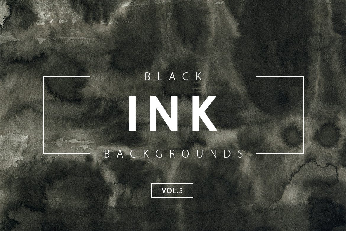 高分辨率手工制作的黑色墨水水彩纹理背景素材  Black I