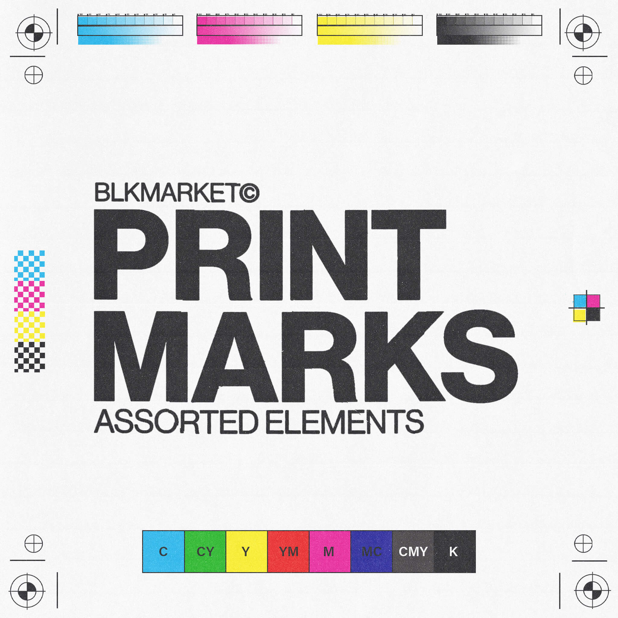 新复古未来主义酸性艺术印刷元素装饰素材 BLKMARKET