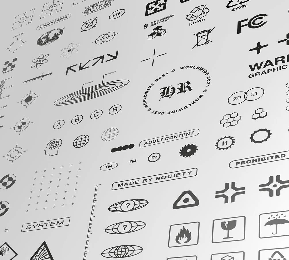 新潮流酸性艺术复古撕纸砂砾粗糙纹理CODEINK字体素材合集