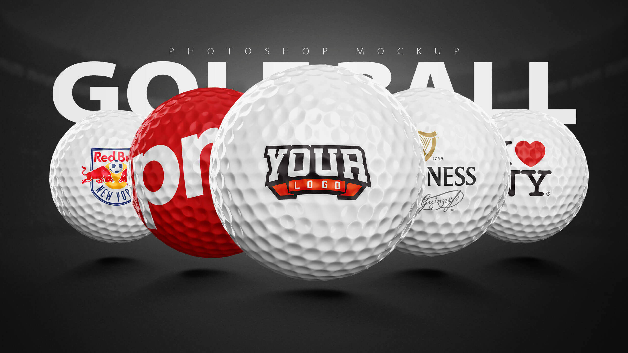 高尔夫标志学校吉祥物体育品牌VI提案样机模板 Golf Ba