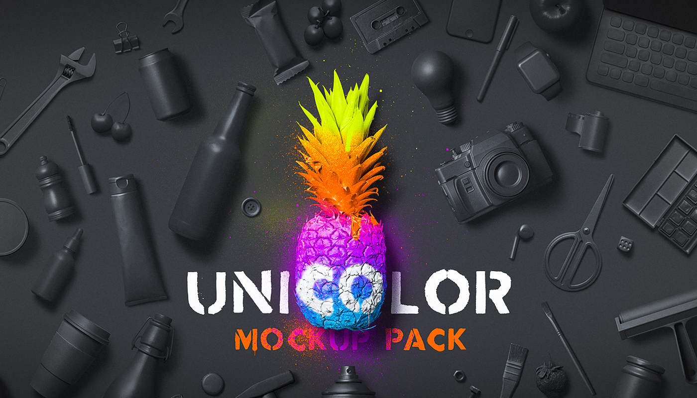 大型品牌包装白模场景样机模板合辑 Unicolor Mock