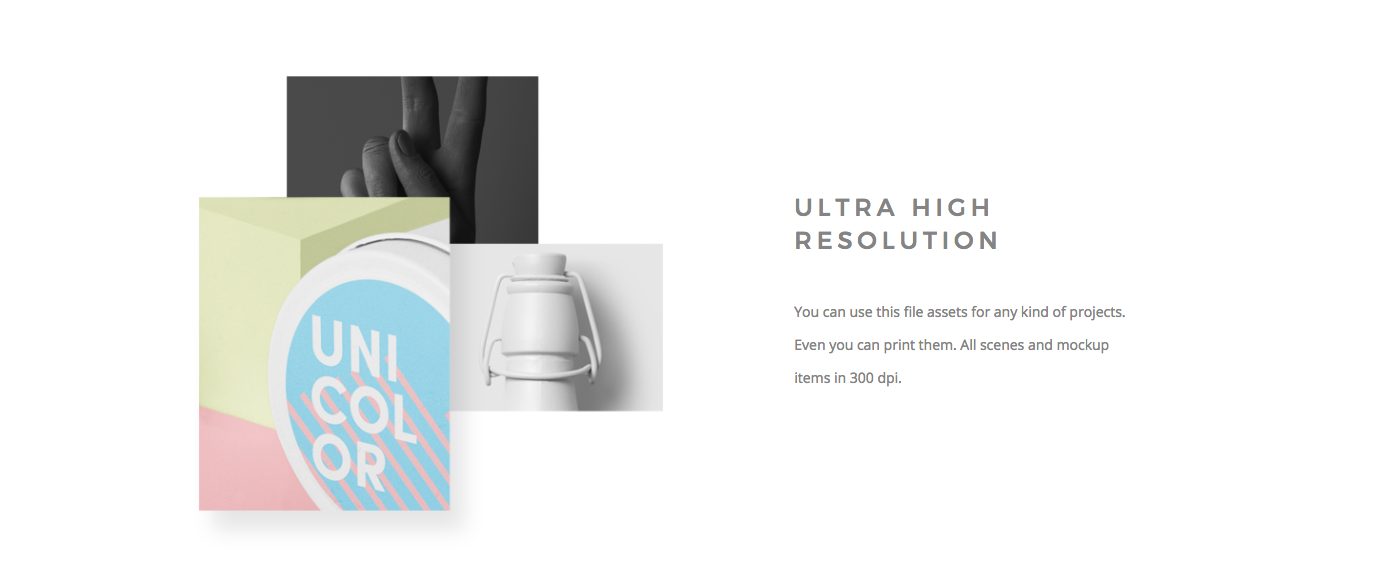 大型品牌包装白模场景样机模板合辑 Unicolor Mock