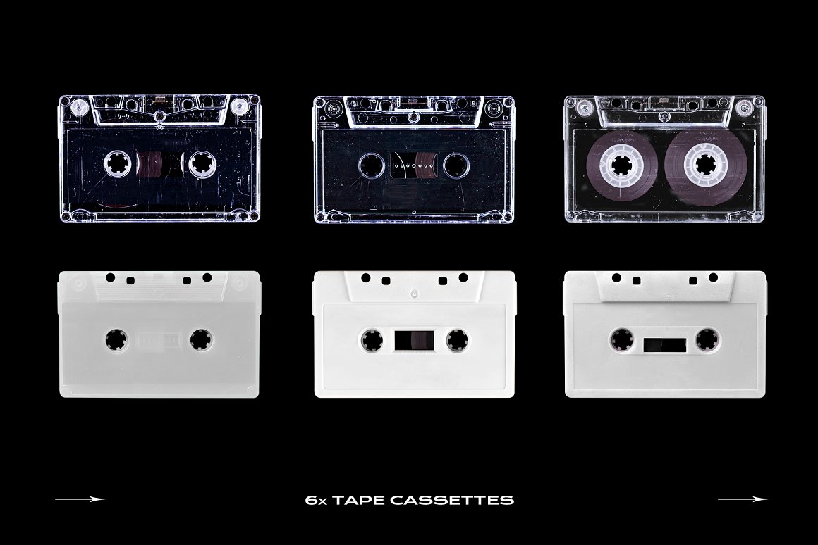 复古老物件盒式磁带塑料包装设计样机模板 Cassette T