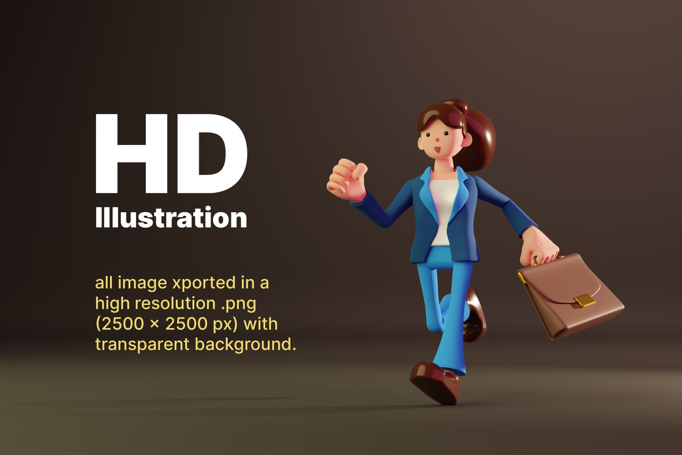 三维渲染卡通3D办公室职业女性形象插画素材 3D Offic