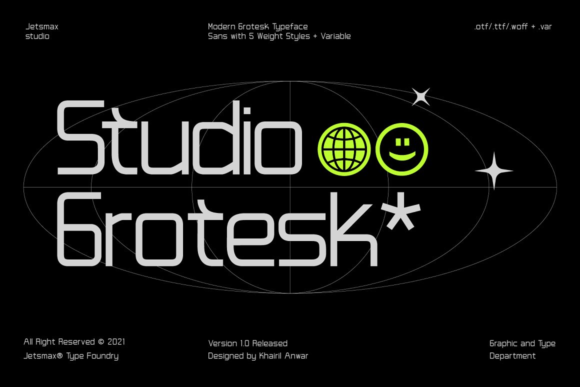 未来派酸性艺术无衬线英文字体 Studio Grotesk