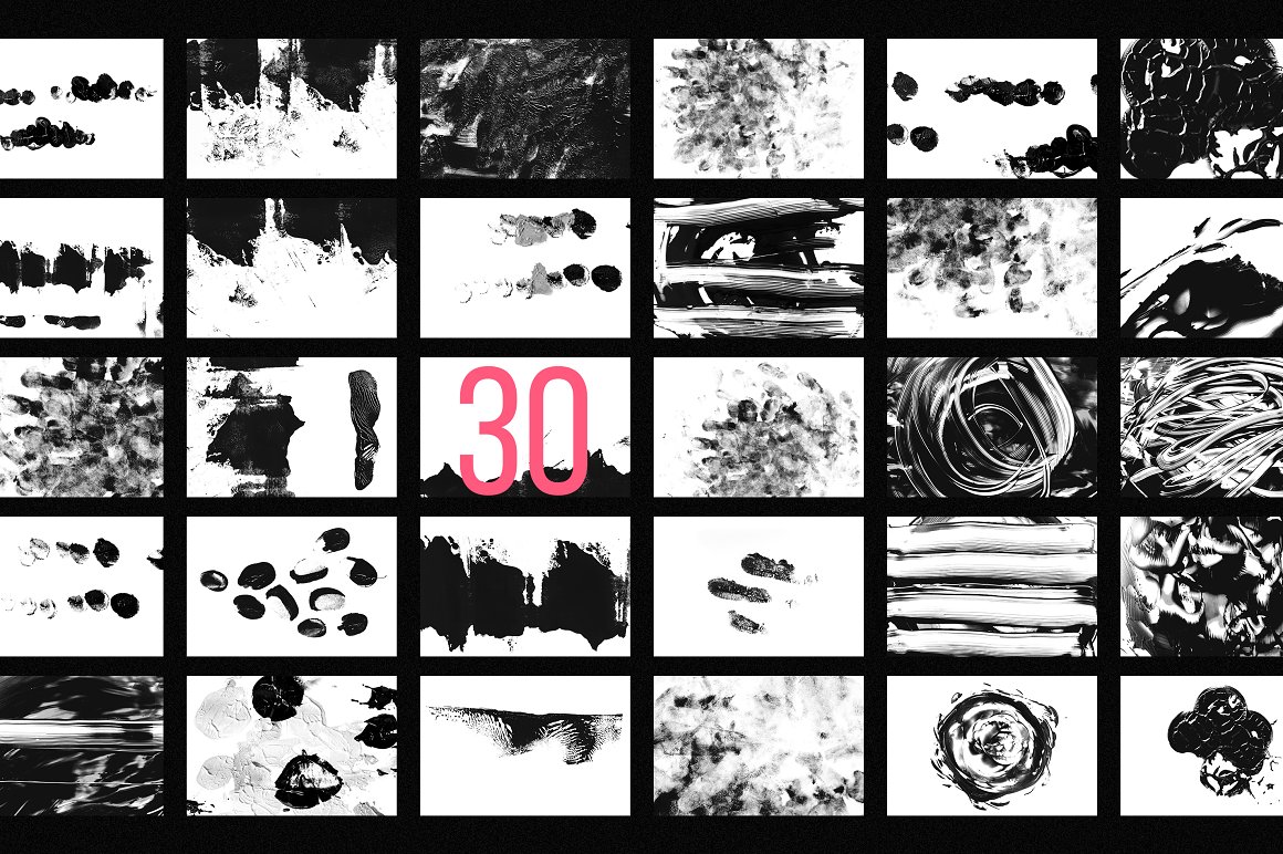 30款抽象脏乱做旧黑白极简主义丙烯酸液体颜料肌理背景纹理素材
