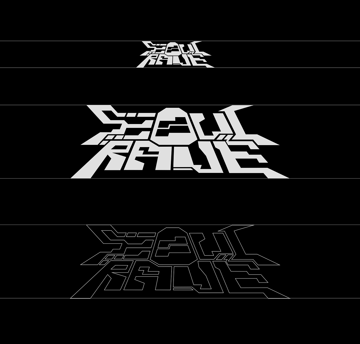 首尔地下音乐机械风锐利视觉英文字体 Seoul Rave B