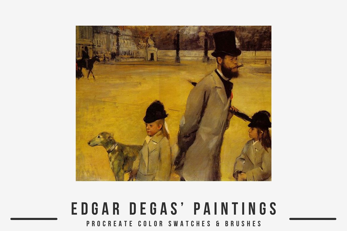 古典世界名画调色画板丙烯酸油画水粉画旧纸笔刷 Edgar D