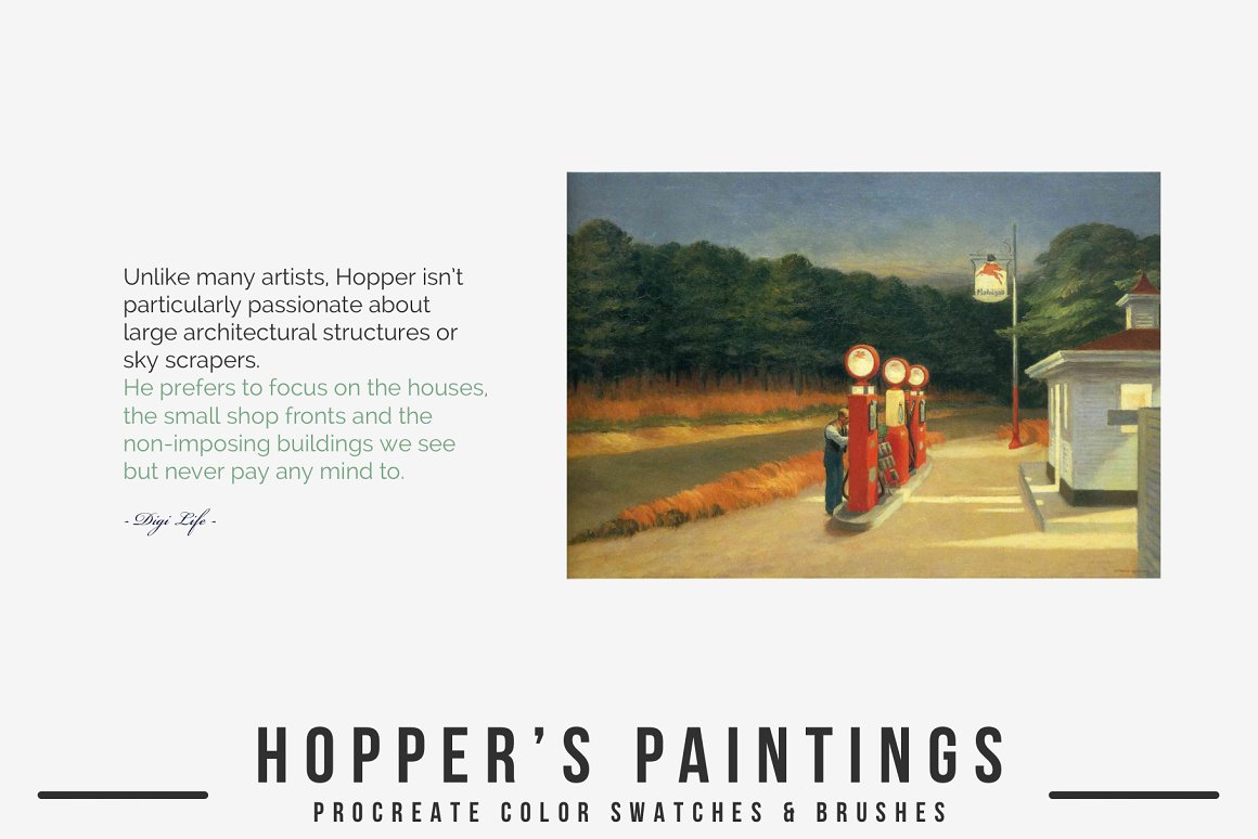 霍普世界名画插画家油画水彩画帆布笔刷 Hopper's Ar