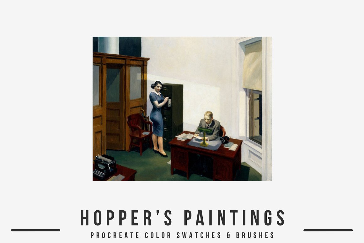 霍普世界名画插画家油画水彩画帆布笔刷 Hopper's Ar