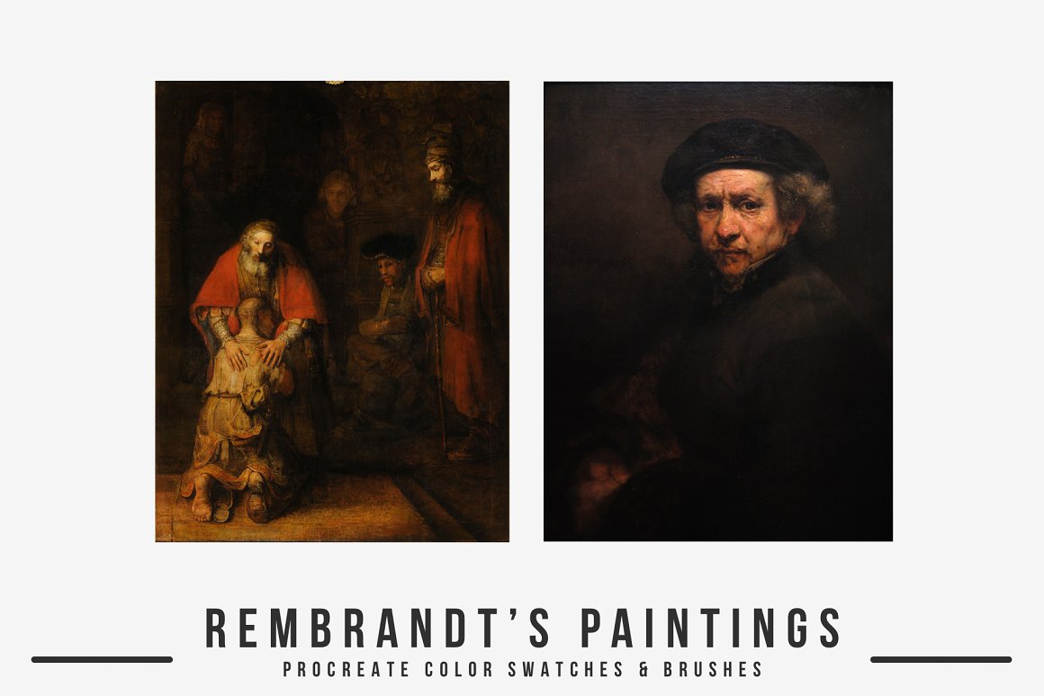 伦勃朗世界名画配色画板油画笔水彩画笔笔刷 Rembrandt