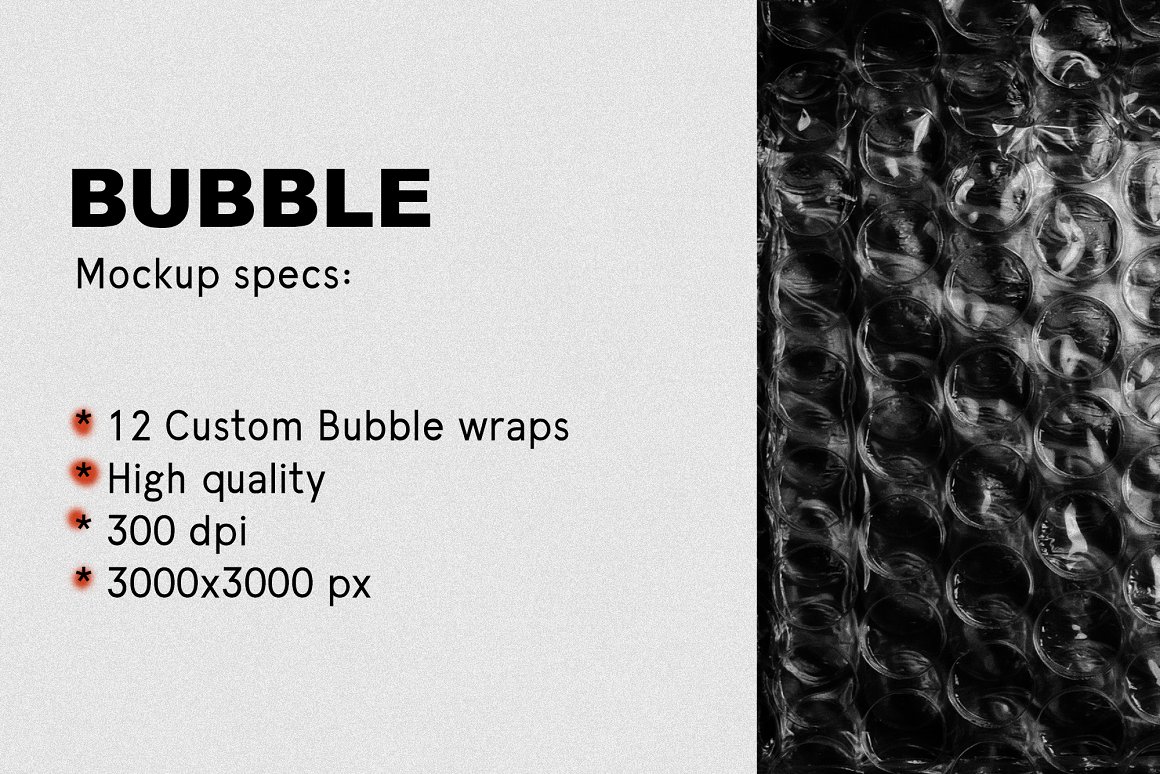 逼真的褶皱做旧仿旧气泡塑料袋样机PSD模板 Bubble W