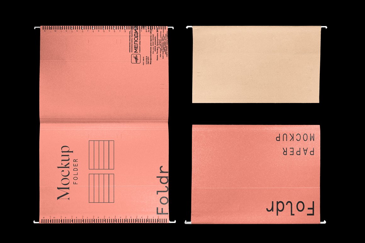 逼真写实褶皱文件夹纸袋品牌设计样机PSD模板 Paper F