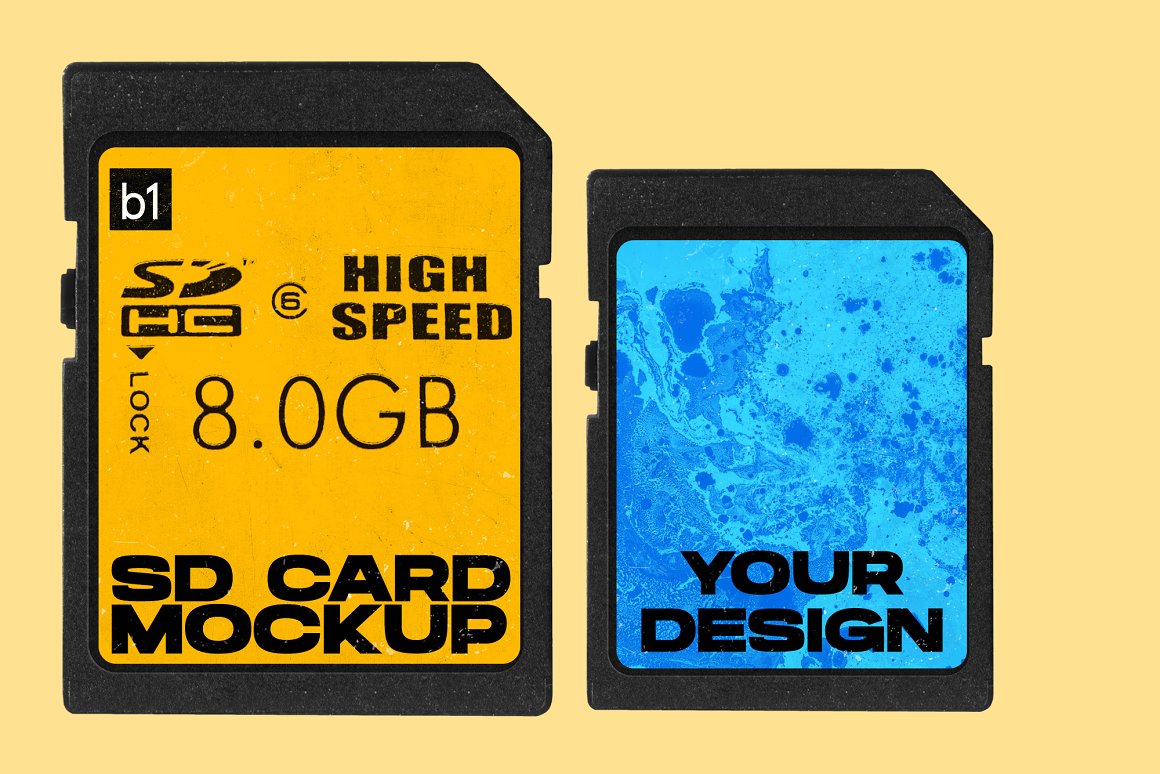 SD存储卡内存卡闪存卡产品设计提案样机PSD模板 SD Me