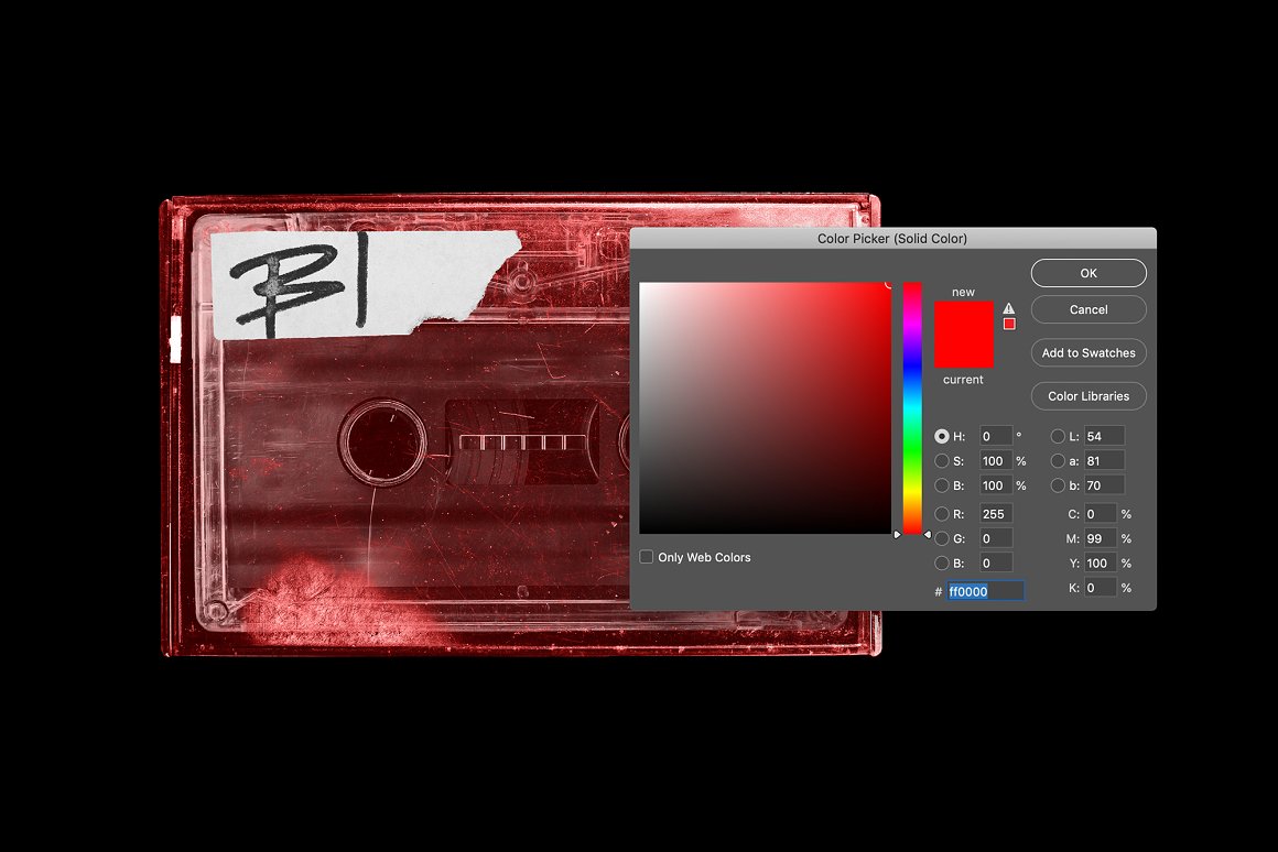 90年代经典复古盒式磁带包装设计样机PSD模板 Casset