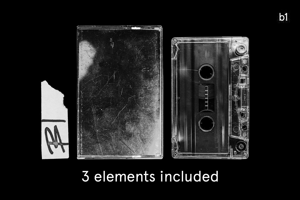 90年代经典复古盒式磁带包装设计样机PSD模板 Casset