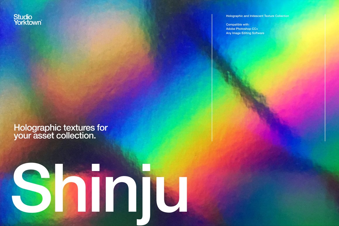 15张高分辨率铝箔纸镭射全息渐变彩虹色纹理素材 Shinju