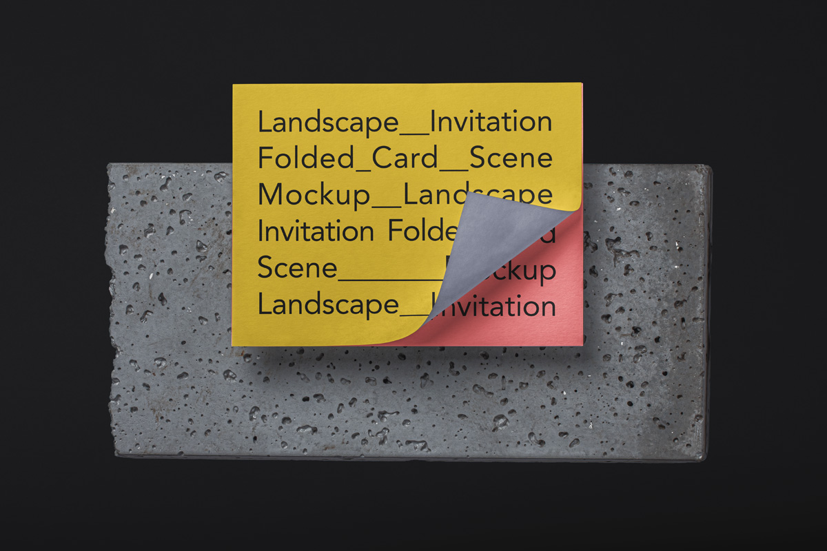 邀请函卡片场景贴图样机PSD模板 Landscape Psd