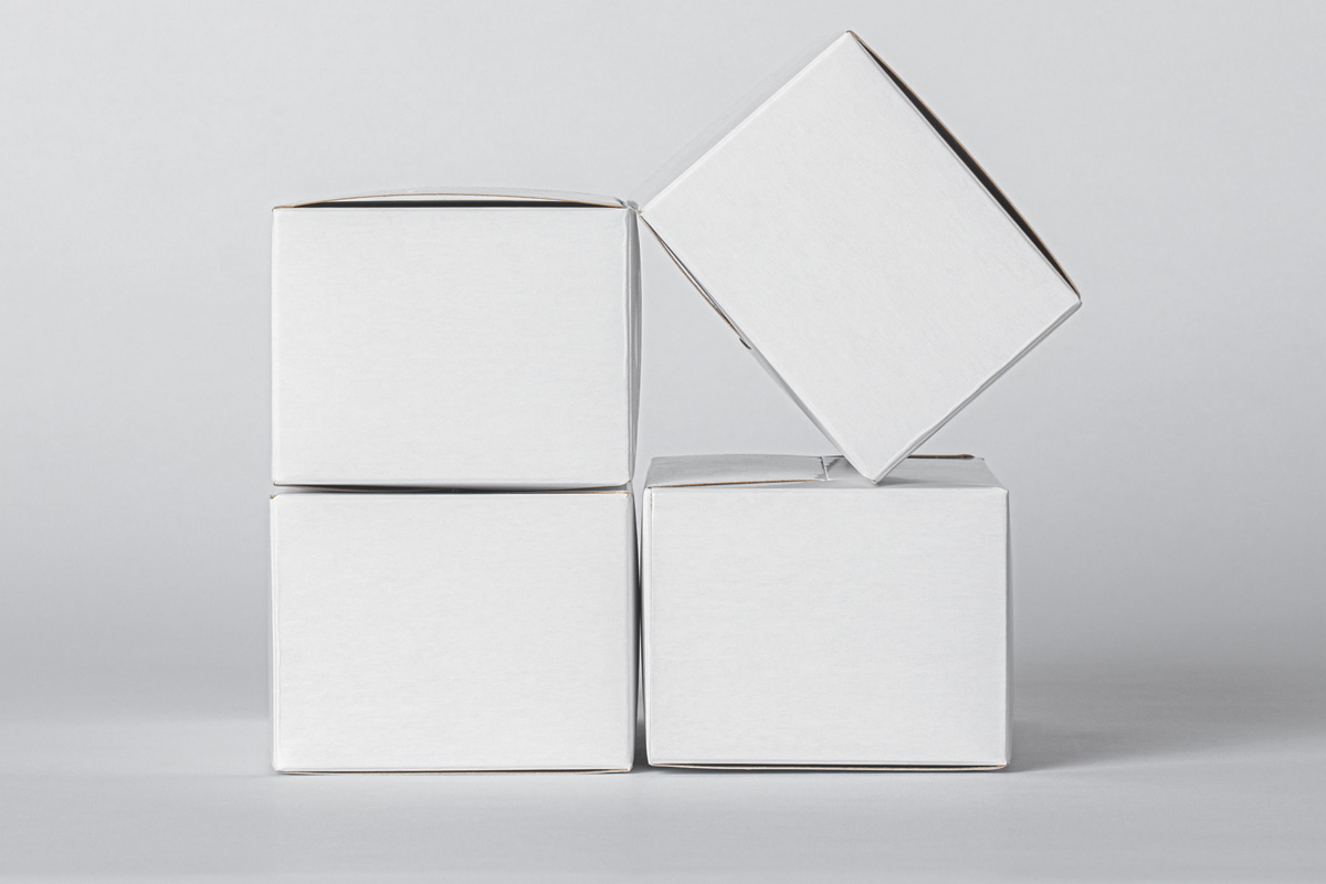 方形瓦楞纸纸箱快递箱包装设计提案样机PSD模板 Packag