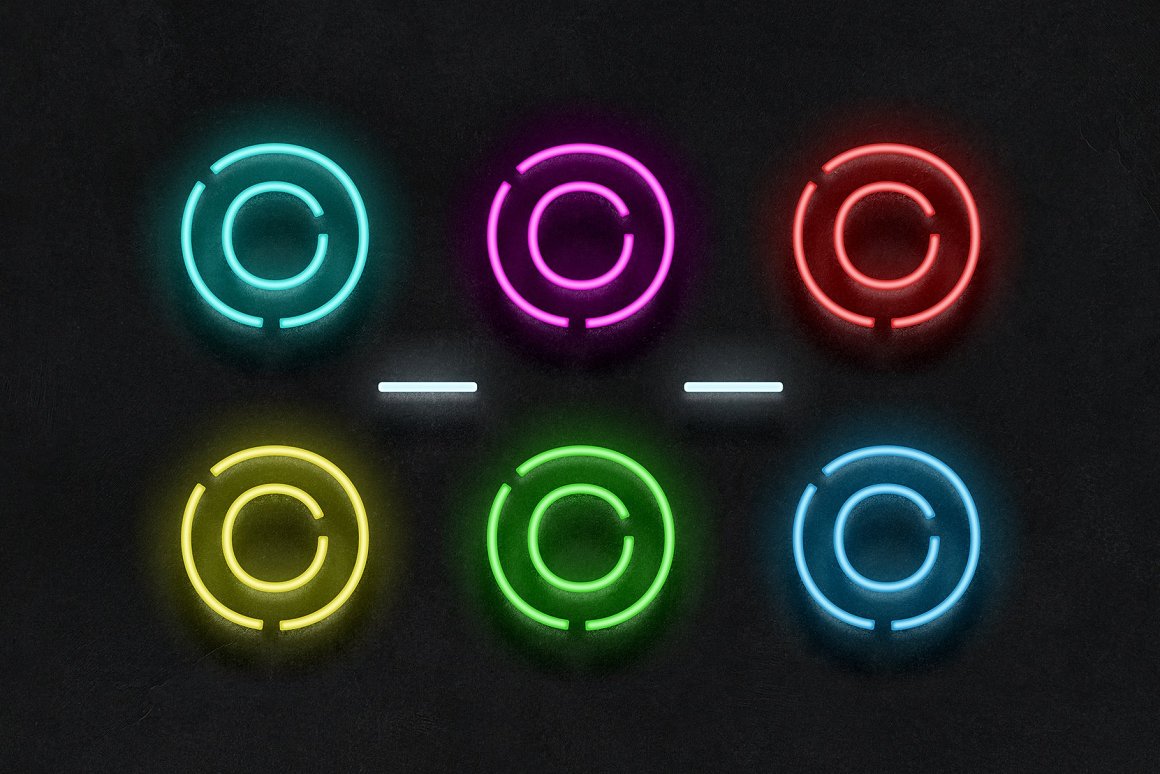 复古霓虹灯PSD模板素材 Neon Layer Styles