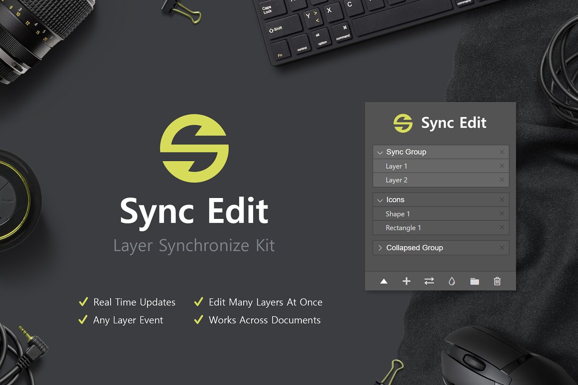 批量图层编辑同步修改PS扩展脚本超强辅助插件 Sync Ed