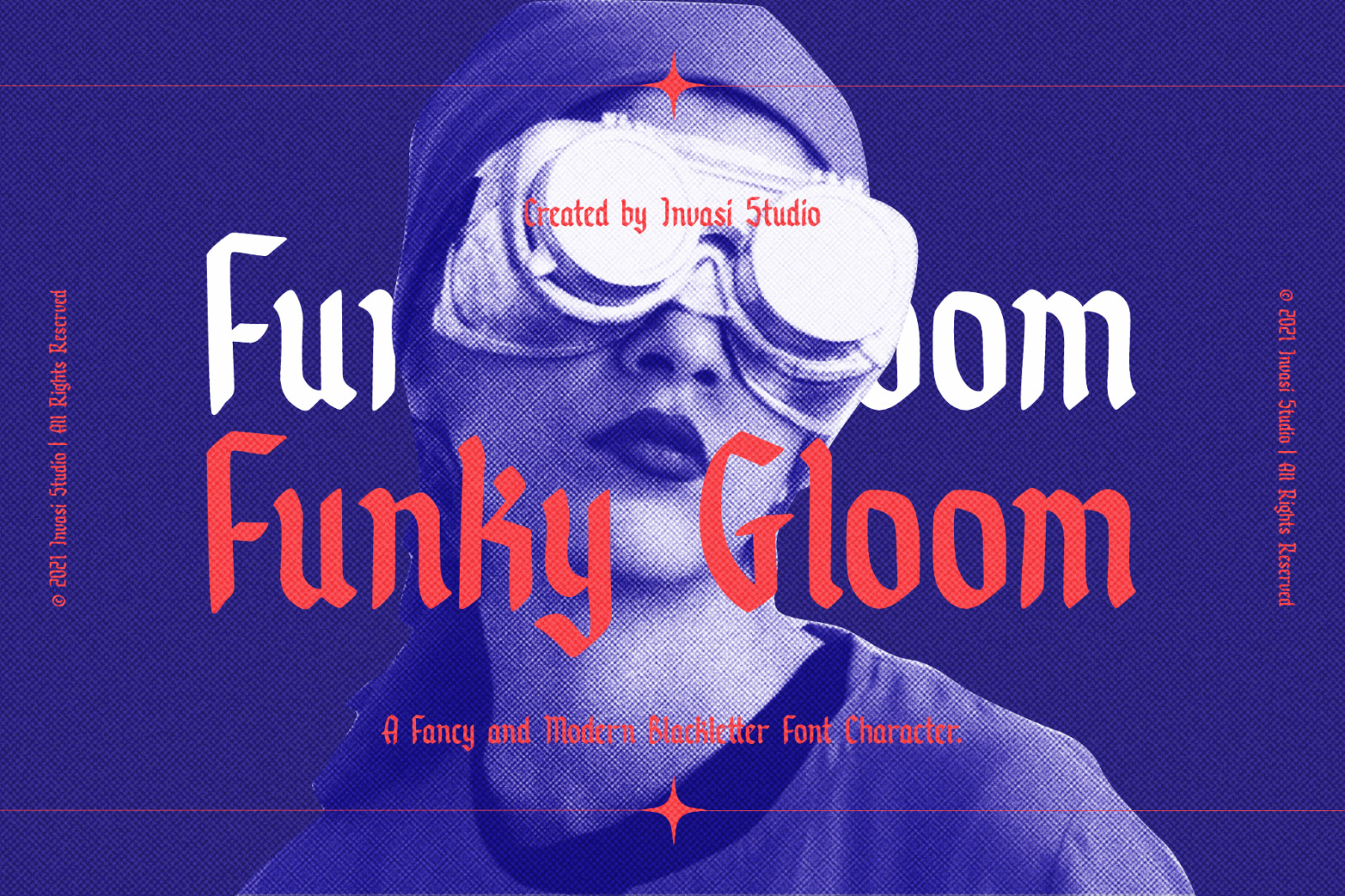 新复古酸性艺术哥特海报杂志排版英文字体 Funky Gloo