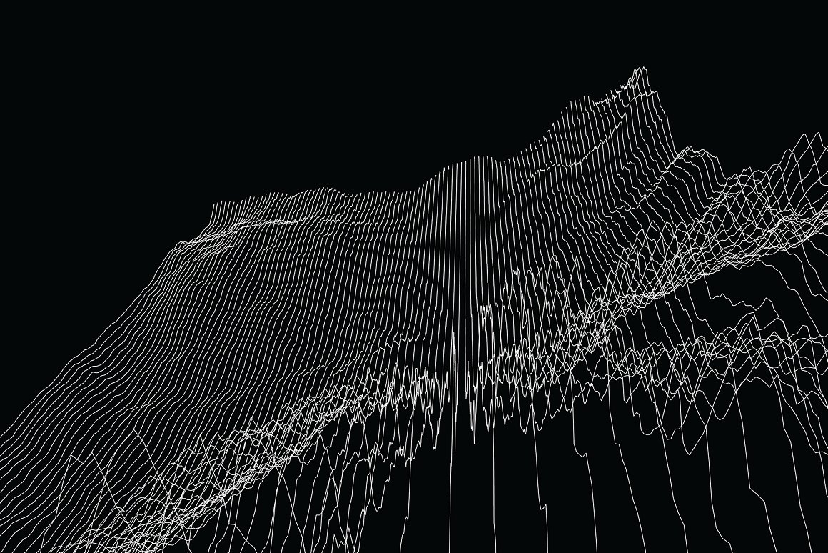 未来派数据可视化人工智能抽象地形线框抽象多边形矢量图形 GE