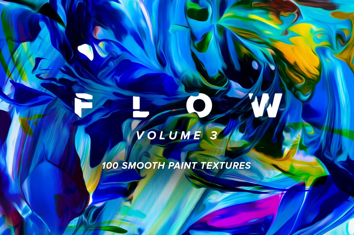 100幅高分辨率抽象流体颜料油漆液体纹理背景素材 Flow,