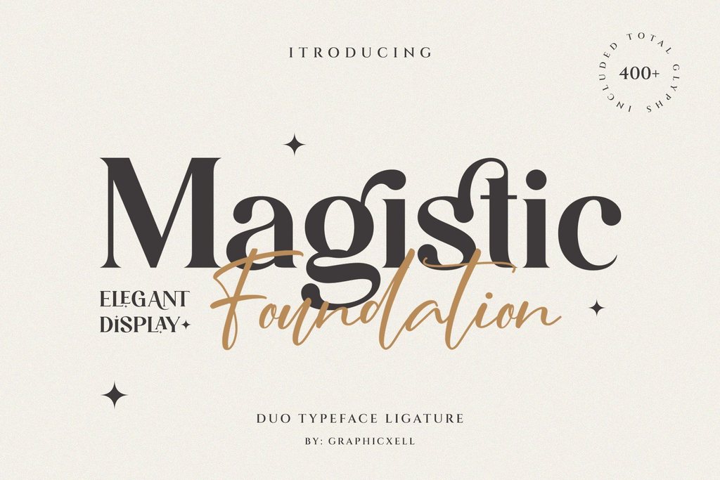极简主义优雅的杂志海报排版英文字体 Magistic - D