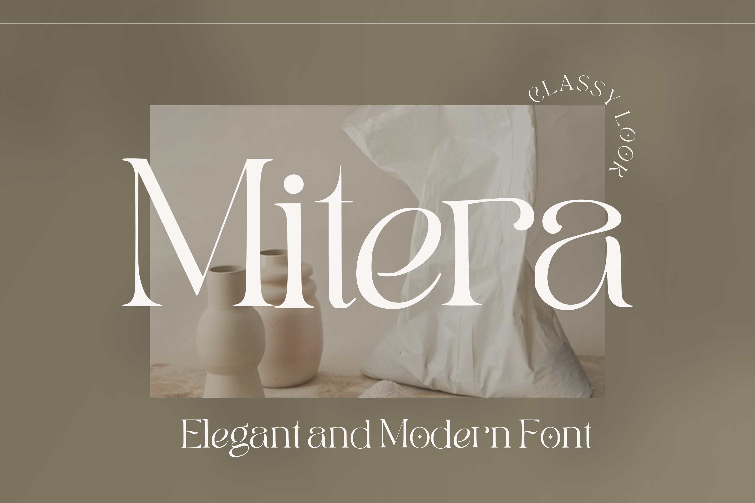 复古现代优雅的化妆品婚礼女性品牌衬线英文字体 Mitera