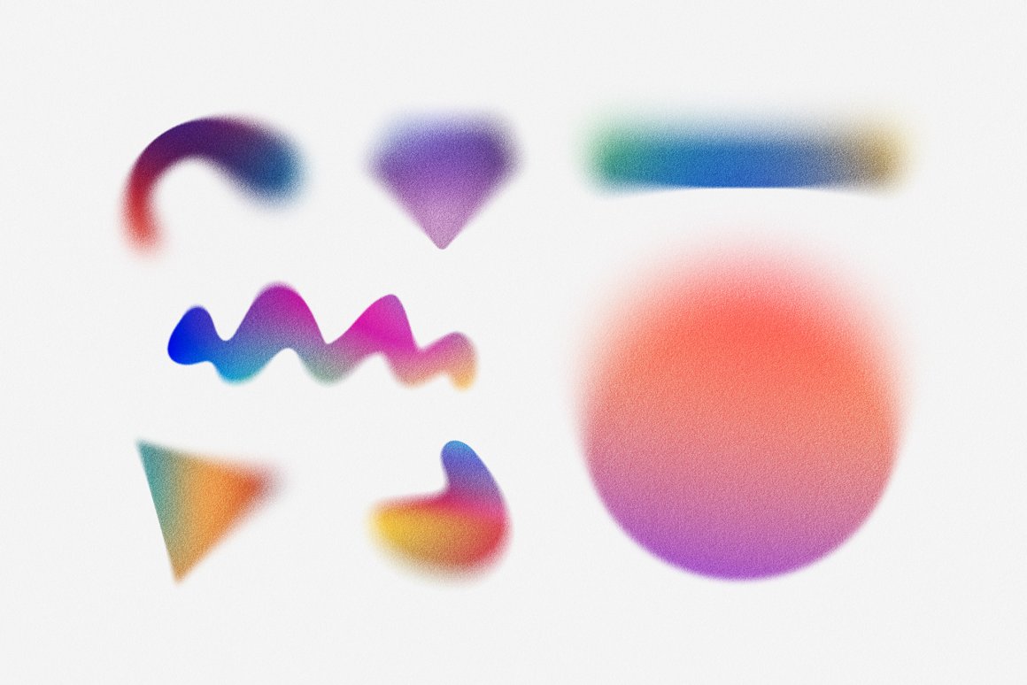 复古抽象超现实主义颗粒感彩虹渐变纹理背景高清素材 Abstr