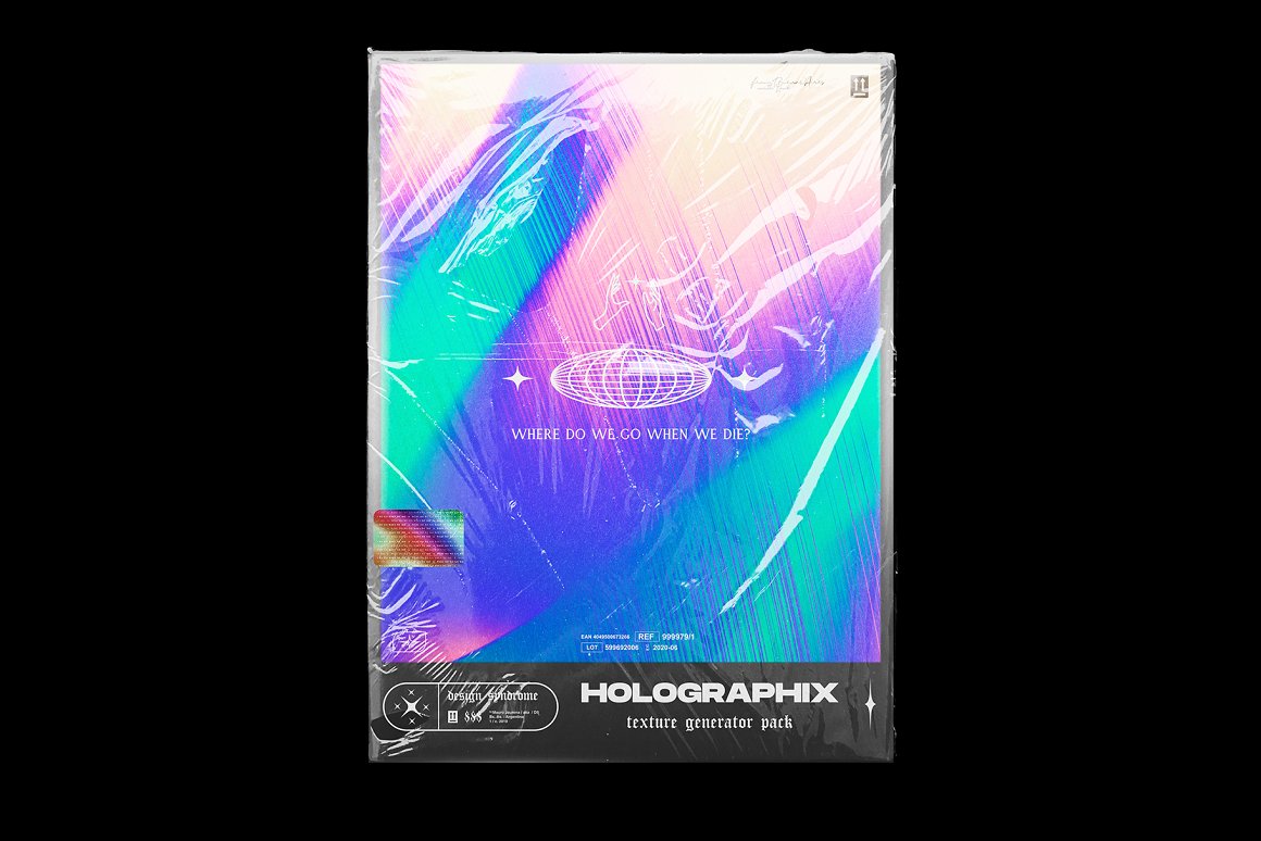 全息镭射迷幻颗粒感渐变背景生成器PSD模板 Holograp