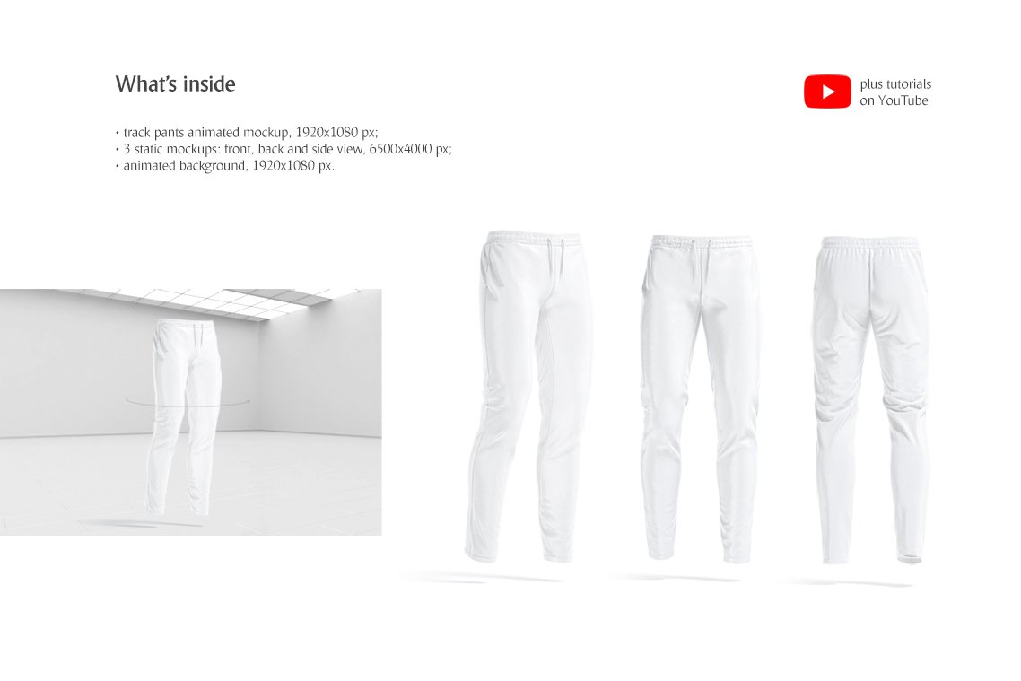 高质量运动裤360度旋转动画展示样机服饰设计提案模板 Tra