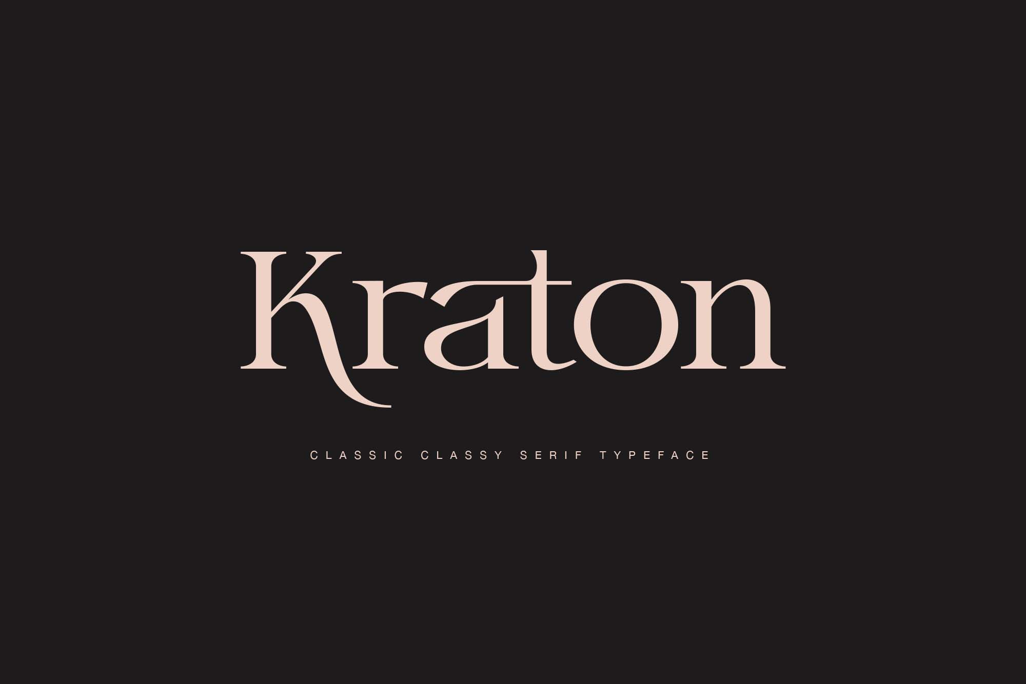 精美优雅的女性品牌海报杂志排版衬线英文字体 Kraton C