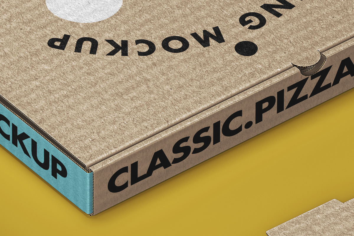 方形披萨盒快餐食品包装设计样机 Square Psd Piz